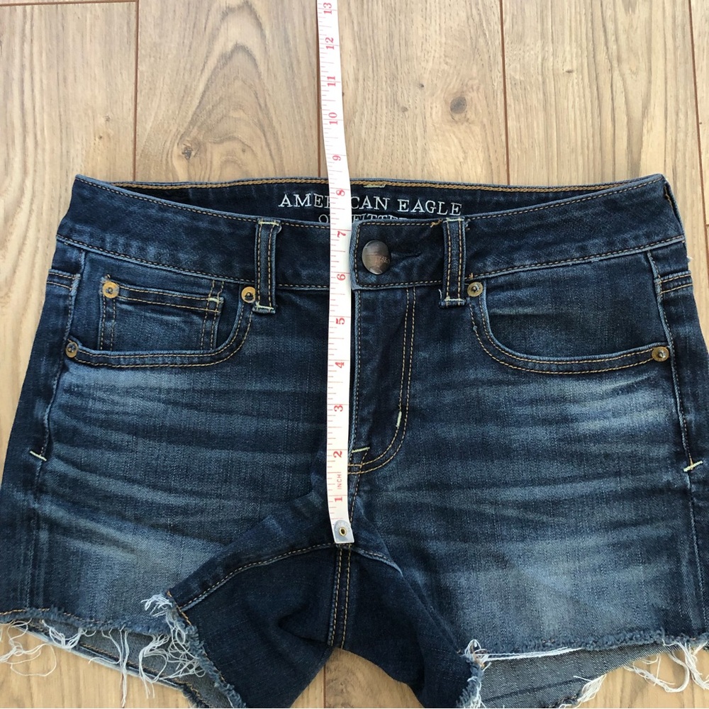 Women’s American Eagle Blue denim Super Stretch Shortie shorts size 4 - Picture 12 of 12